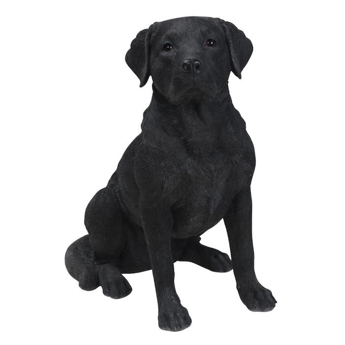 犬 置物 大型 動物 特大 お座りラブラドールレトリバー 黒 高さ54cm