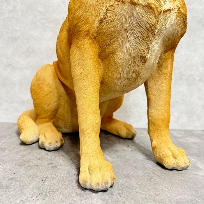 犬 置物 大型 動物 特大 お座りラブラドール・レトリバー 高さ54cm
