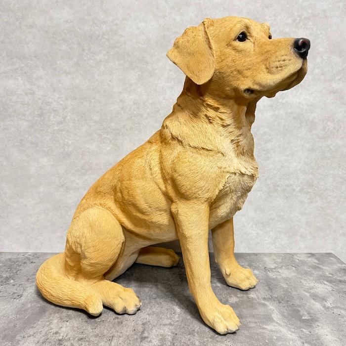 犬 置物 大型 動物 特大 お座りラブラドール・レトリバー 高さ54cm