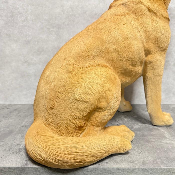 犬 置物 大型 動物 特大 お座りラブラドール・レトリバー 高さ54cm