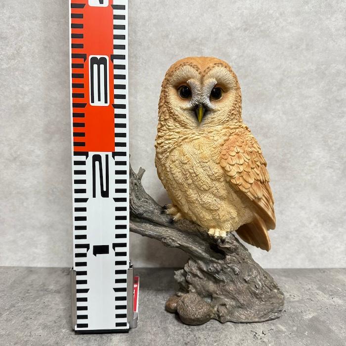鳥 置物 オブジェ 北欧 動物 かわいい 切り株にとまるフクロウ 高さ