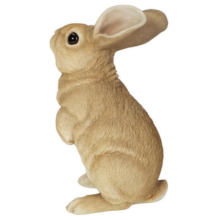 WOOBIA（ウービア） 置物 動物 見上げて立つベージュ白ウサギ 高さ25.5