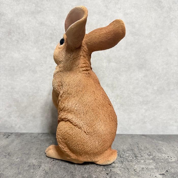 WOOBIA（ウービア） 置物 動物 見上げて立つベージュ白ウサギ 高さ25.5