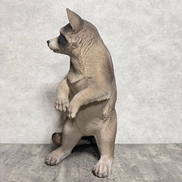 置物 動物 立ち上がったアライグマ 高さ48cm 巨大オブジェ woobia