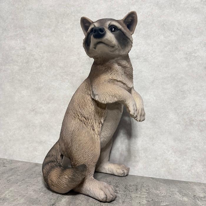 置物 動物 立ち上がったアライグマ 高さ48cm 巨大オブジェ woobia