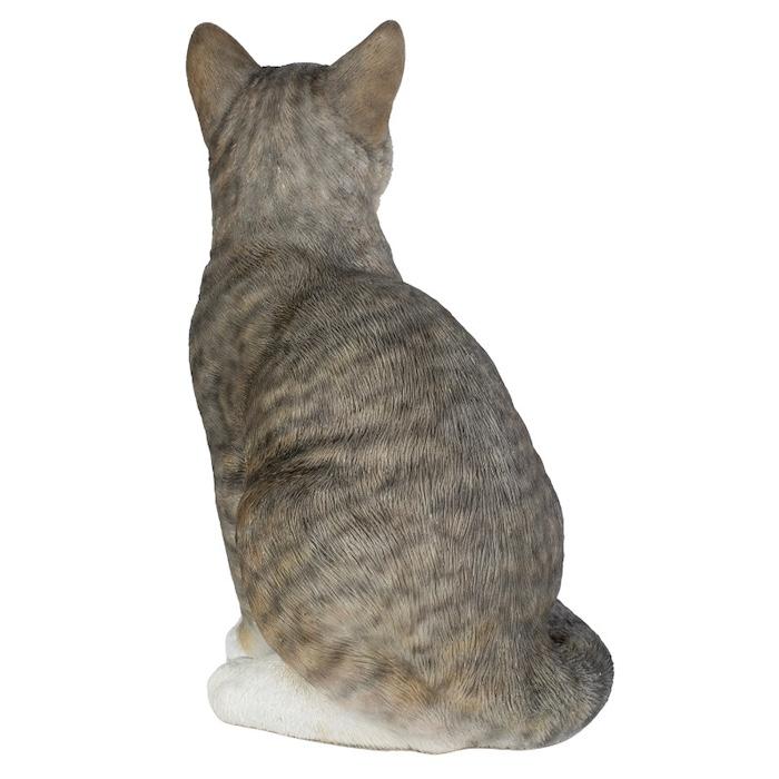 置物 猫 動物 かわいい お座りサバトラ猫 大 ネコ 高さ30.5cm おしゃれ