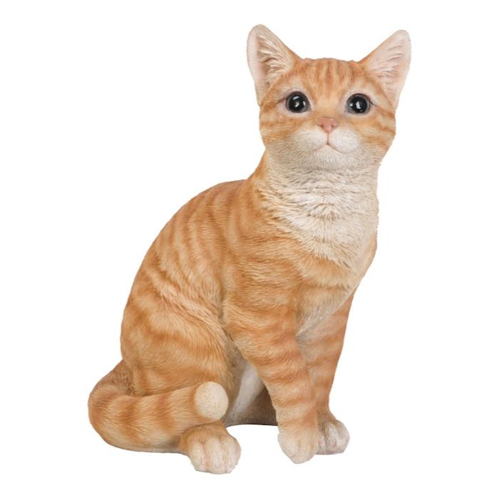 置物 猫 動物 かわいい 巻き座り茶トラ猫 大 ネコ 高さ30.5cm おしゃれ