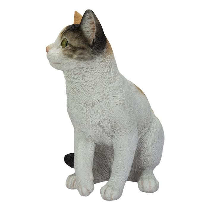 置物 猫 動物 かわいい お座り三毛猫 大 ネコ 高さ30.5cm woobia