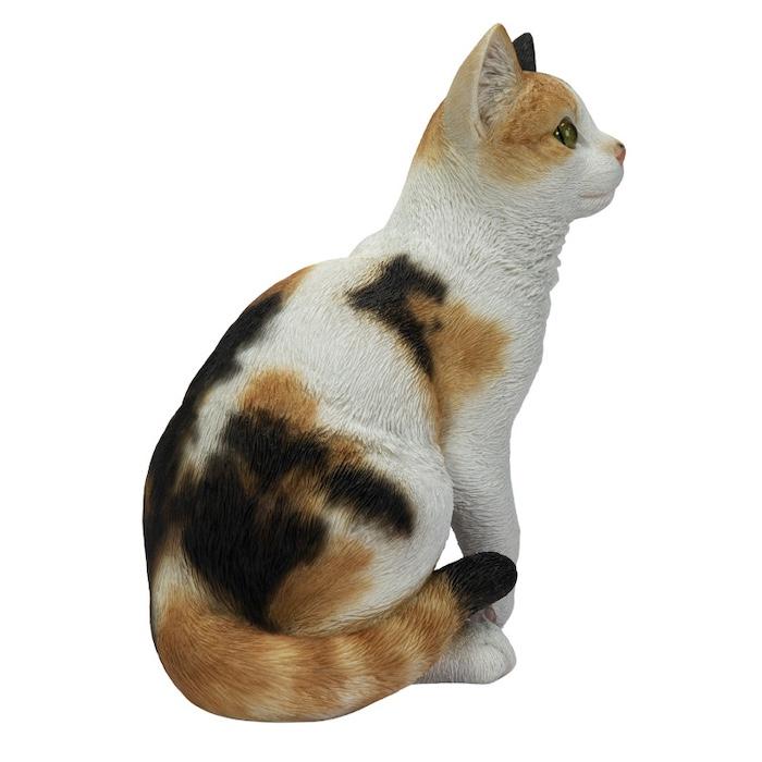 WOOBIA（ウービア） 置物 猫 動物 かわいい お座り三毛猫 大 ネコ 高さ