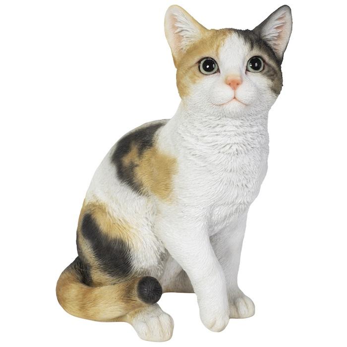 置物 猫 動物 かわいい お座り三毛猫 ネコ 高さ30.5cm おしゃれ 大きい