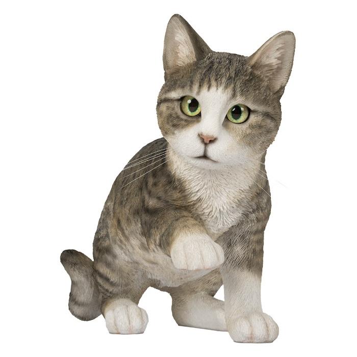 WOOBIA（ウービア） かわいい 置物 じゃれるサバトラ猫 ネコ 横幅35cm