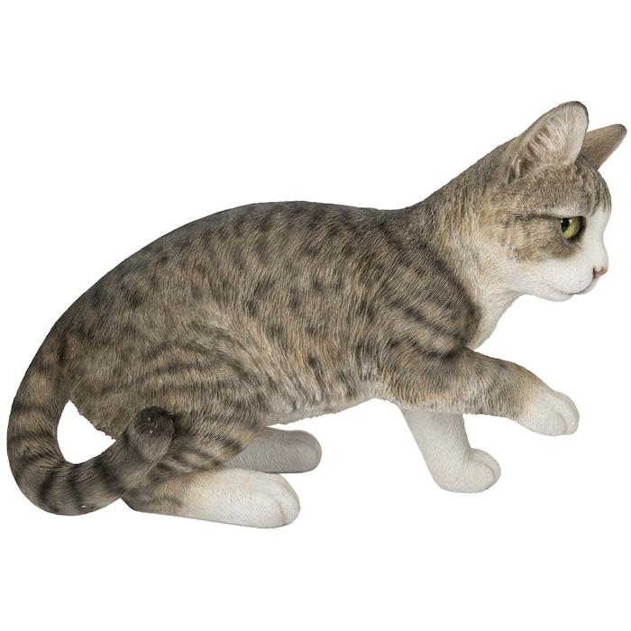 WOOBIA（ウービア） かわいい 置物 じゃれるサバトラ猫 ネコ 横幅35cm