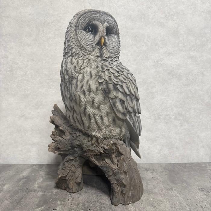 WOOBIA（ウービア） 置物 鳥 かわいい オブジェ 北欧 動物 切り株に