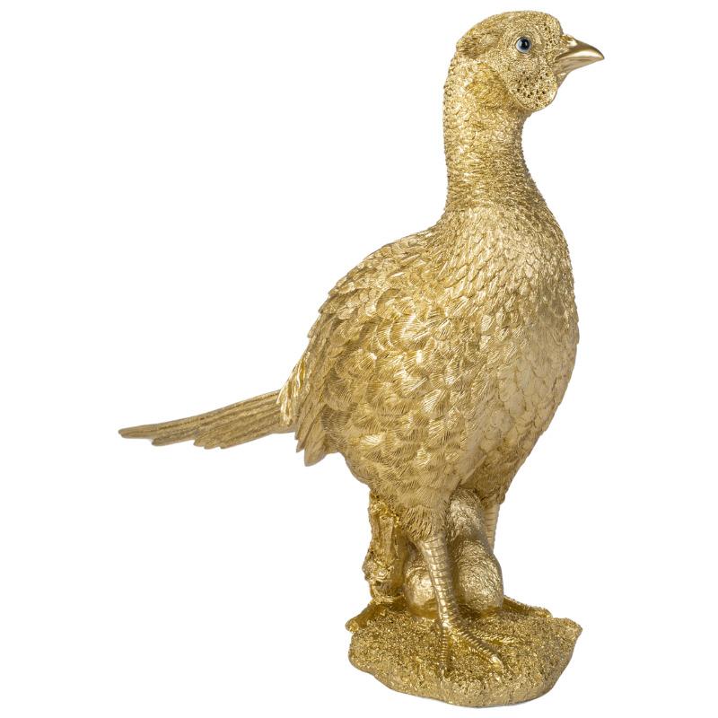 豪華なキジ 鳥 置物 オブジェ 北欧 動物 かわいい キジ ゴールド 雉 金色