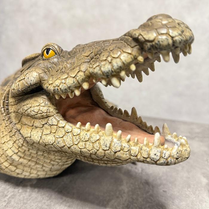 置物 動物 威嚇するワニ 横幅77.5cm woobia おしゃれ 大きい 玄関