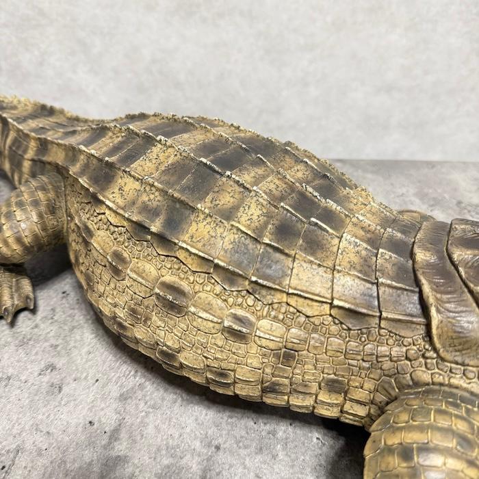 置物 動物 威嚇するワニ 横幅77.5cm woobia おしゃれ 大きい 玄関