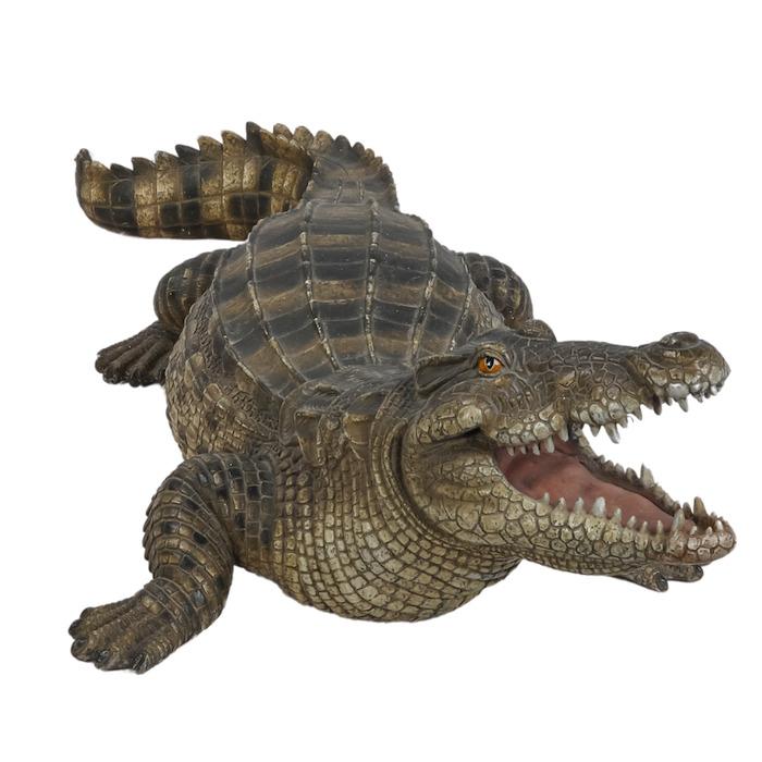 置物 動物 威嚇するワニ 高さ18.5cm woobia おしゃれ 大きい 玄関
