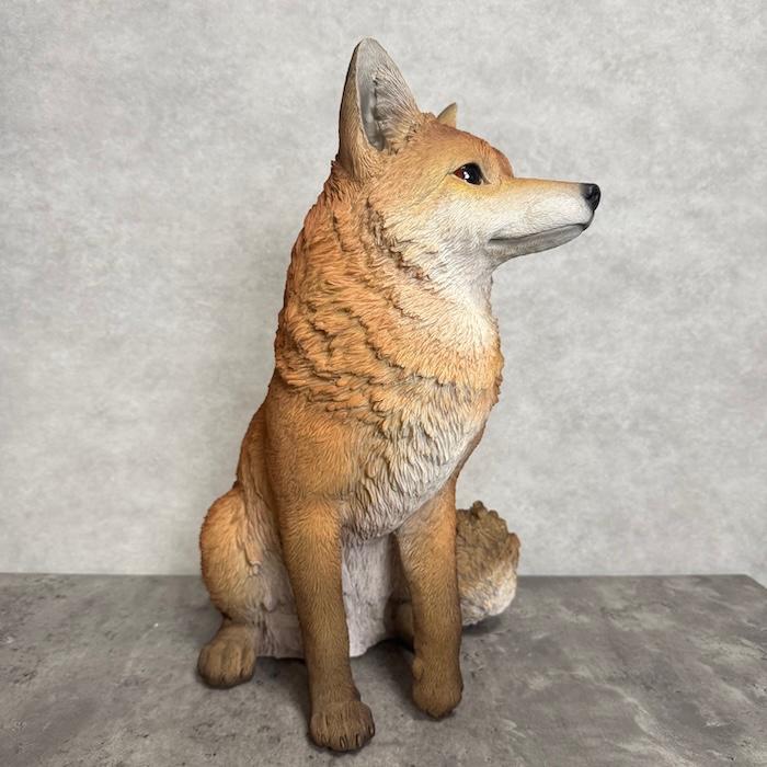 WOOBIA（ウービア） 置物 動物 お座りきつね 特大 狐 高さ48.5cm 巨大