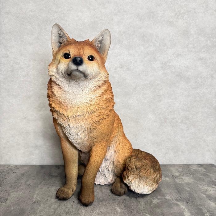 WOOBIA（ウービア） 置物 動物 お座りきつね 特大 狐 高さ48.5cm 巨大