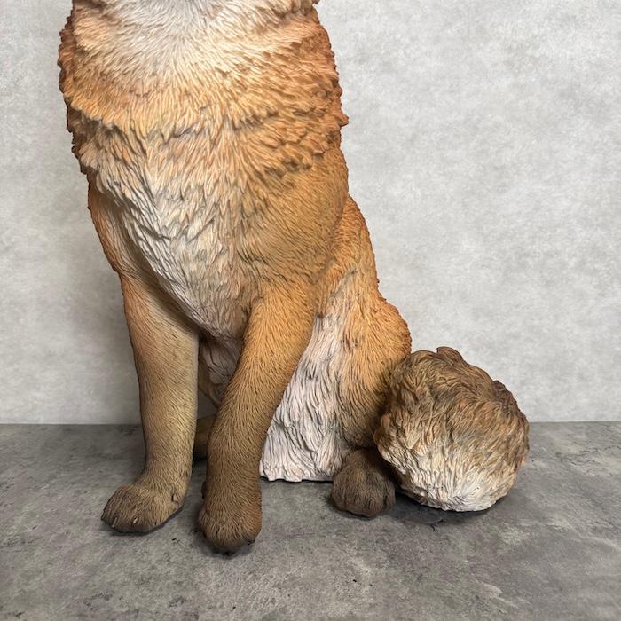 WOOBIA（ウービア） 置物 動物 お座りきつね 特大 狐 高さ48.5cm 巨大