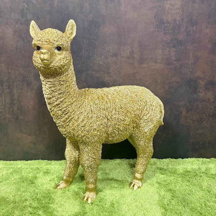 置物 動物 アルパカ ゴールド 金色 縁起物 高さ56cm おしゃれ 大きい