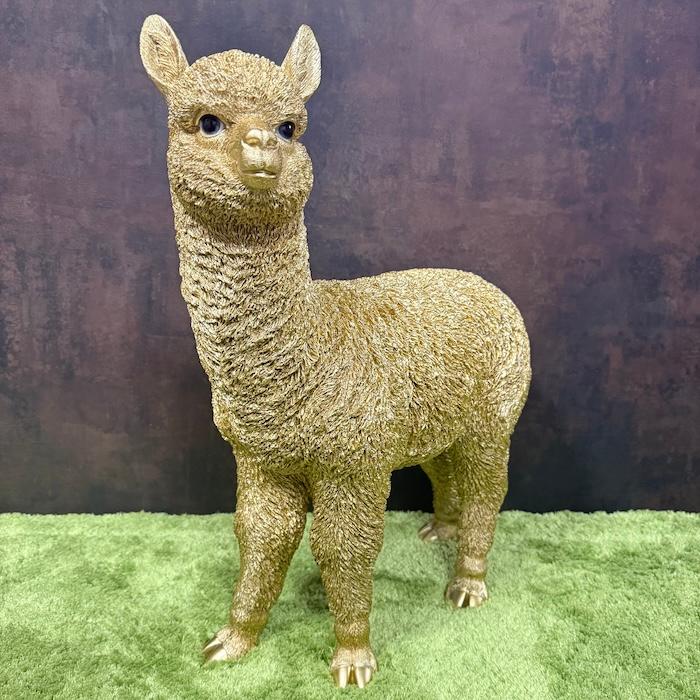 置物 動物 アルパカ ゴールド 金色 縁起物 高さ56cm おしゃれ 大きい