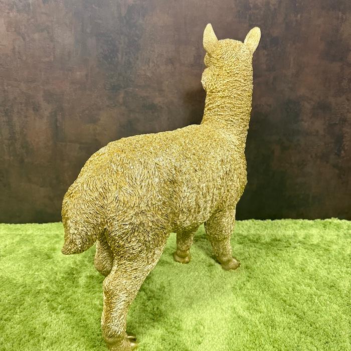 WOOBIA（ウービア） 置物 動物 アルパカ ゴールド 金色 縁起物 高さ