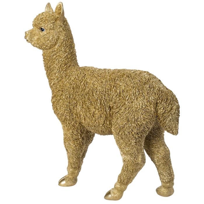 WOOBIA（ウービア） 置物 動物 アルパカ ゴールド 金色 縁起物 高さ