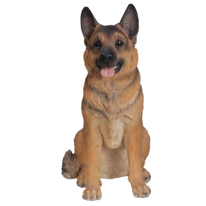 犬 置物 大型 動物 お座りジャーマンシェパード 特大 高さ55cm 巨大