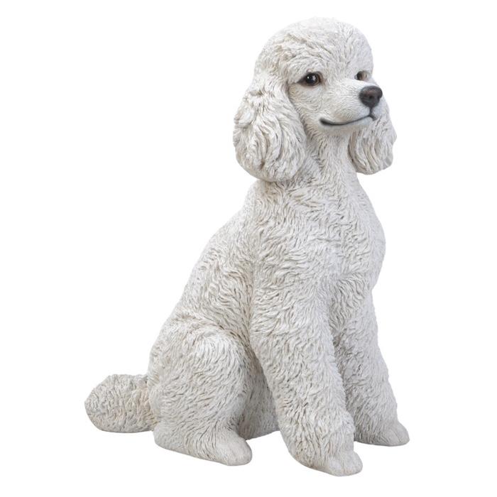 犬 置物 大型 動物 待てトイプードル グッズ 高さ48.5cm woobia