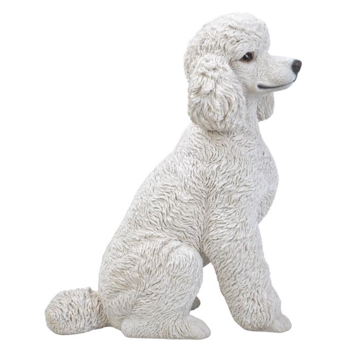 犬 置物 大型 動物 待てトイプードル グッズ 高さ48.5cm woobia