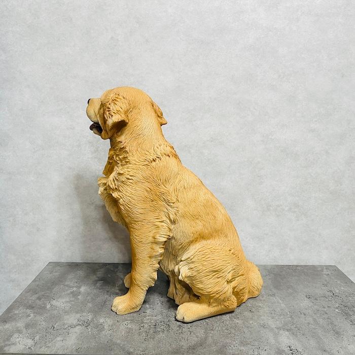 犬 置物 大型 動物 お座りゴールデン・レトリバー 特大 高さ53.5cm