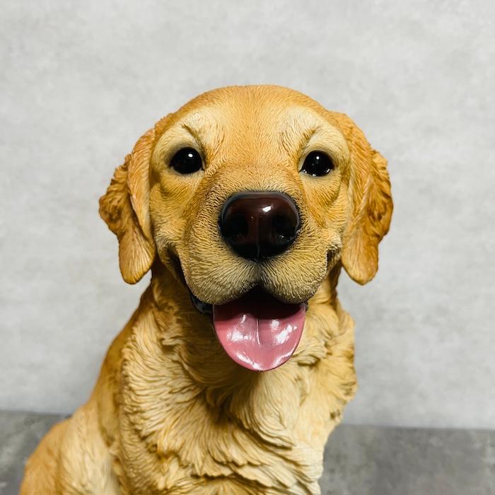 犬 置物 大型 動物 お座りゴールデン・レトリバー 特大 高さ53.5cm