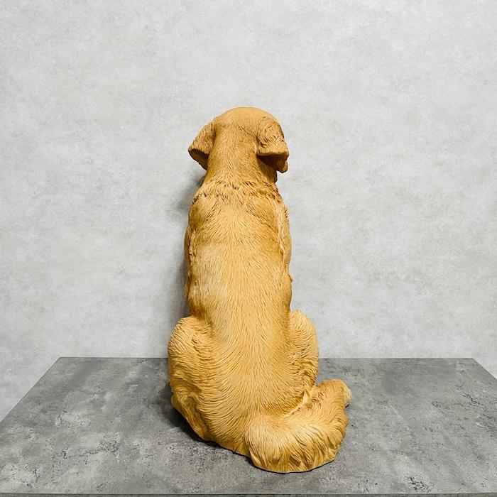 置物 犬 動物 お座りゴールデン・レトリバー 特大 高さ53.5cm