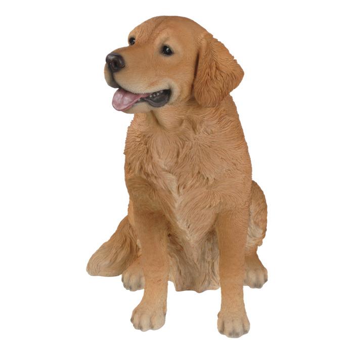 犬 置物 大型 動物 お座りゴールデン・レトリバー 特大 高さ53.5cm