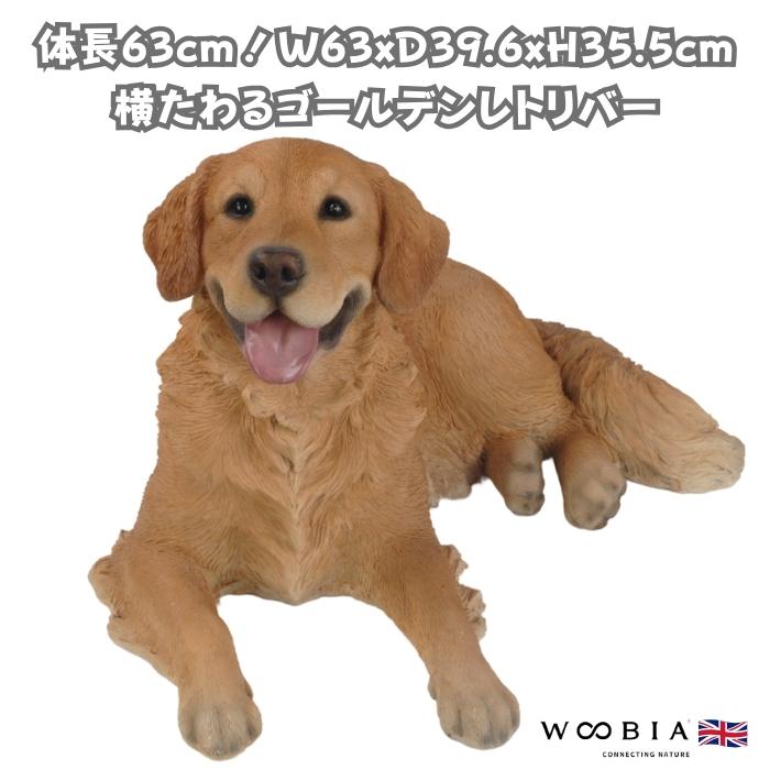 WOOBIA（ウービア） 犬 置物 大型 動物 横たわるゴールデン レトリバー