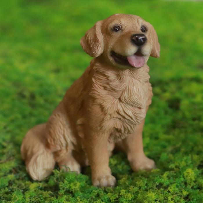 犬 置物 おしゃれ お座りゴールデン・レトリバー 小 かわいい