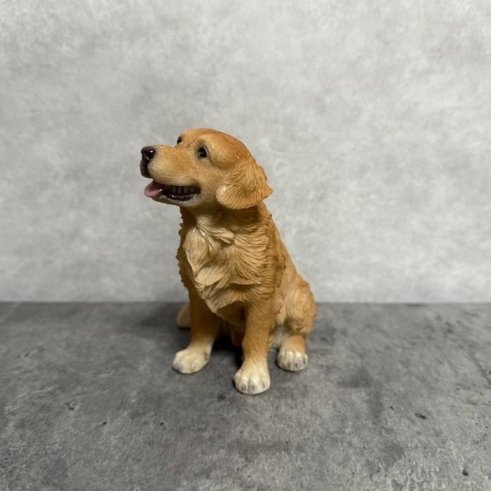犬 置物 おしゃれ お座りゴールデン・レトリバー 小 かわいい