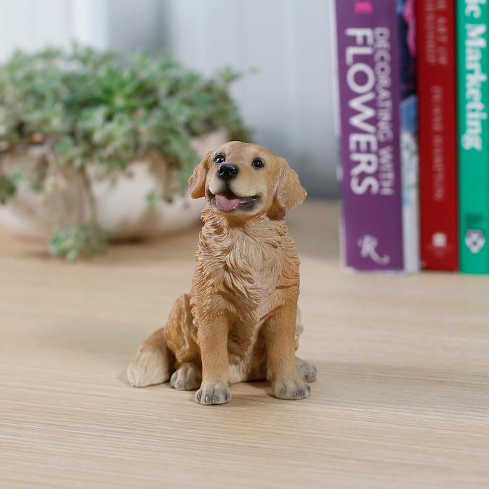 犬 置物 おしゃれ お座りゴールデン・レトリバー 小 かわいい