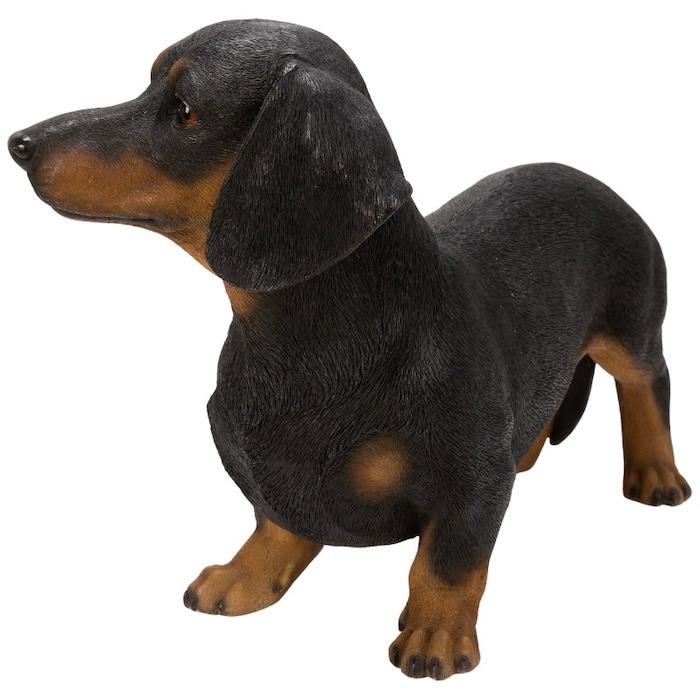 犬 置物 大型 動物 ダックスフンド ブラック 横幅49.7cm woobia