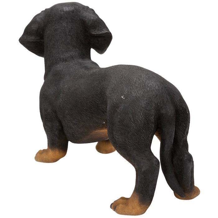 WOOBIA（ウービア） 犬 置物 大型 動物 ダックスフンド ブラック 横幅