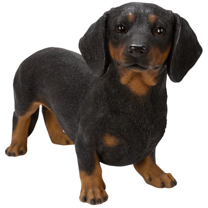 犬 置物 大型 動物 ダックスフンド ブラック 横幅49.7cm woobia