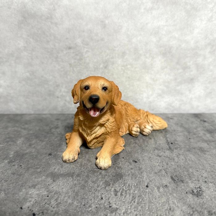 犬 置物 おしゃれ 横たわるゴールデン・レトリバー かわいい