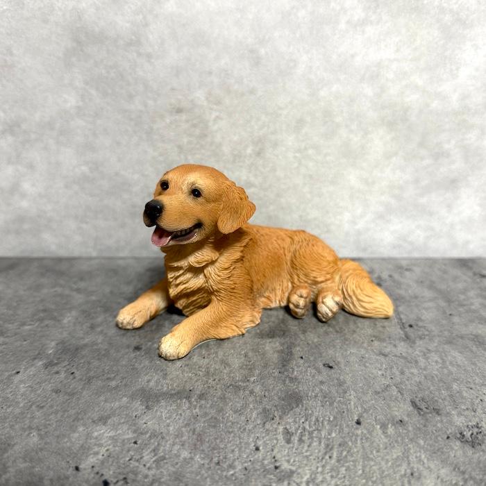 犬 置物 おしゃれ 横たわるゴールデン・レトリバー かわいい