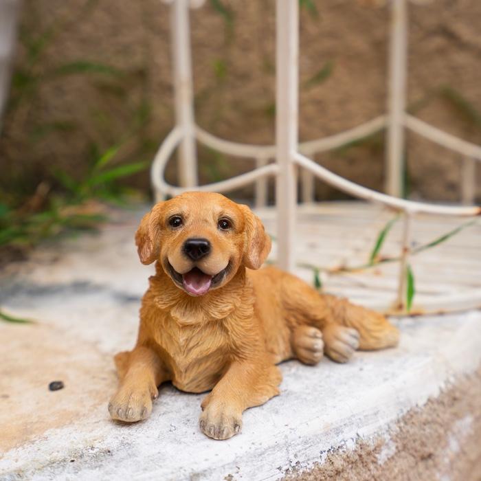 犬 置物 おしゃれ 横たわるゴールデン・レトリバー かわいい