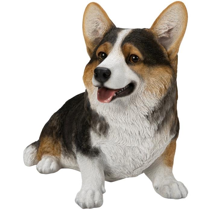 犬 置物 大型 お座りコーギー黒 大 体長48cm woobia おしゃれ 大きい