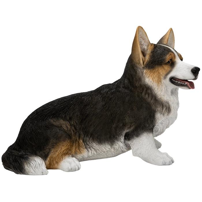 犬 置物 大型 お座りコーギー黒 大 体長48cm woobia おしゃれ 大きい
