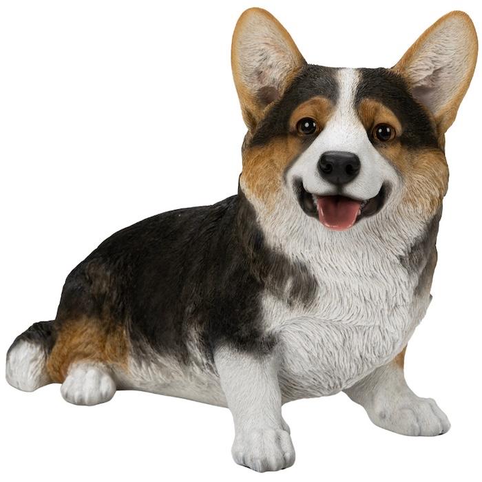 犬 置物 大型 お座りコーギー黒 大 体長48cm woobia おしゃれ 大きい