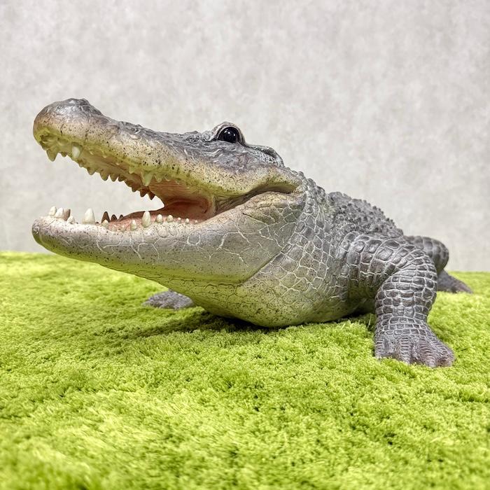 置物 餌を待つワニ 特大 横幅79.5cm 鰐 woobia 巨大オブジェ おしゃれ