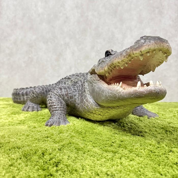 置物 餌を待つワニ 特大 横幅79.5cm 鰐 woobia 巨大オブジェ おしゃれ